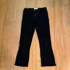 Black flare ankle cut jeans